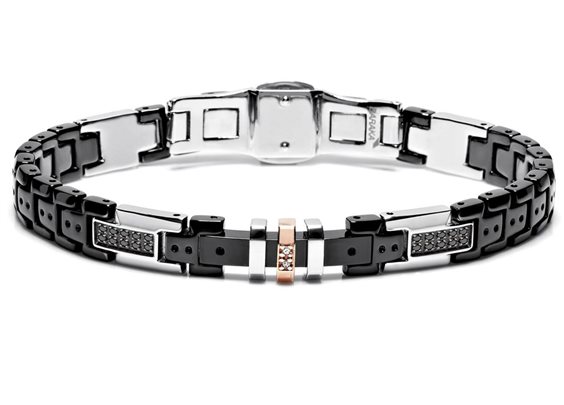 Bracciale Baraka Uomo in Ceramica Diamante 0.02 Ct BR245041RODN200020 - BR245041RODN200020